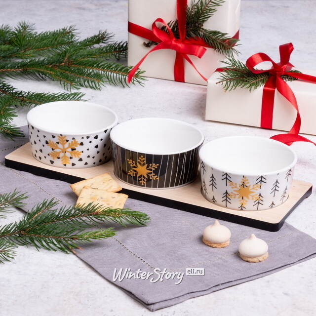 Менажница новогодняя Snowy Xmas 29*10 см, 4 предмета Koopman (Купман)