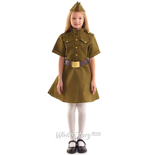 Детская военная форма Солдаточка ВОВ люкс, рост 152-164 см, размер 40-42 Бока С