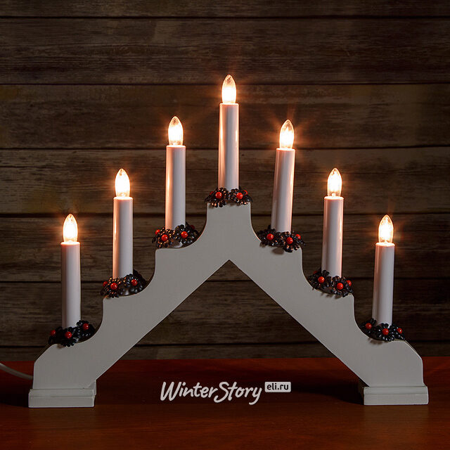Светильник-горка Адам 37*32 см белый, 7 электрических свечей Star Trading