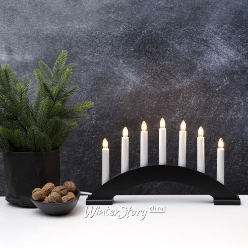 Рождественская горка Valentine 39*22 см чёрная, 7 электрических свечей Star Trading