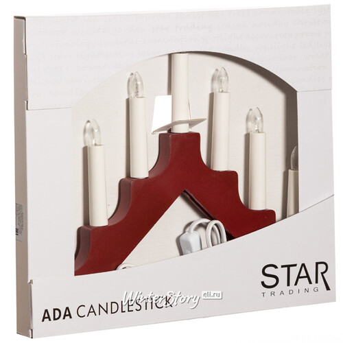 Светильник-горка Ada 38*30см бордовый, 7 электрических свечей Star Trading