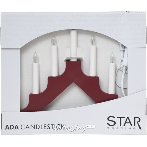 Светильник-горка Ada 38*30 см бордовый, 7 электрических свечей Star Trading