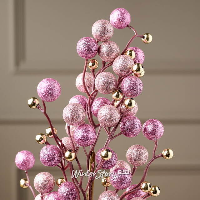 Декоративная ветка с ягодами Эннис: Розовые Облака 60 см Winter Deco