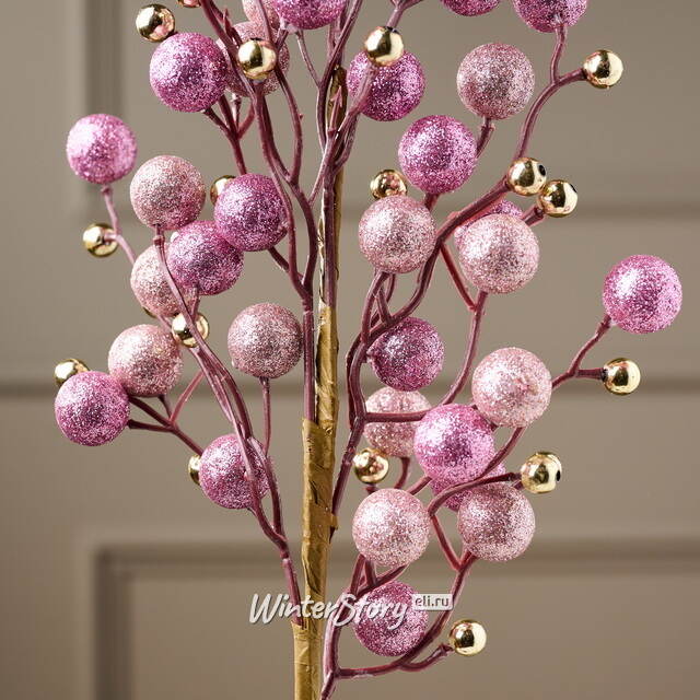 Декоративная ветка с ягодами Эннис: Розовые Облака 60 см Winter Deco