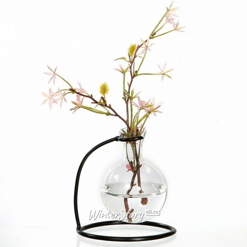 Маленькая ваза Эльба 11 см на металлической подставке, стекло Ideas4Seasons