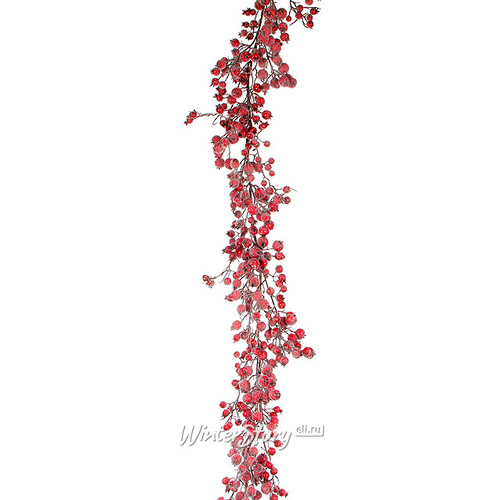 Гирлянда Ягодное Изобилие 180 см с красными заснеженными ягодами Edelman