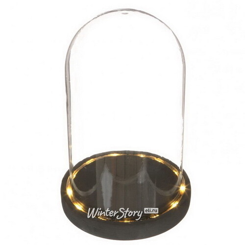 Стеклянный клош для декора Menuette с подсветкой 22 см, на батарейках Ideas4Seasons