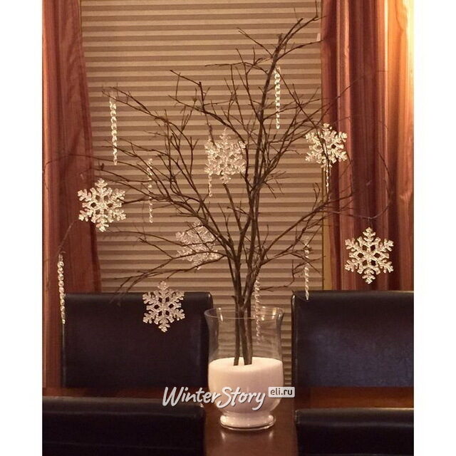 Елочная игрушка Снежинка Кристальная 25 см, подвеска Kaemingk