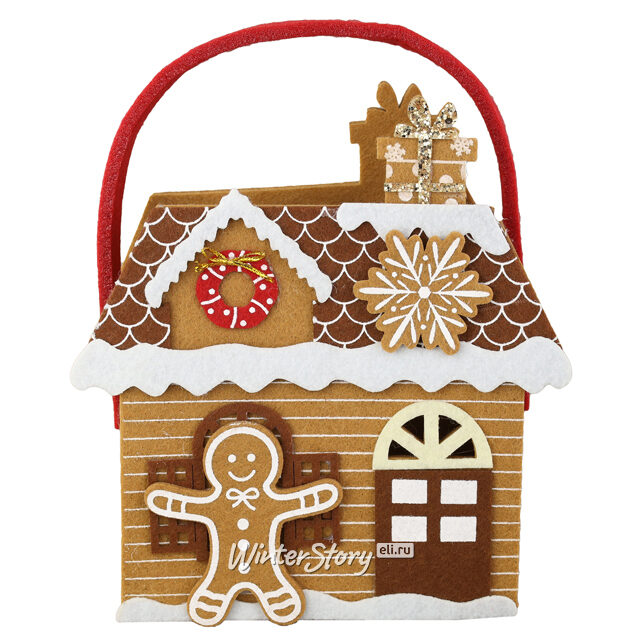 Сумка для подарков Пряничный Особнячок 19*18 см, фетр Breitner