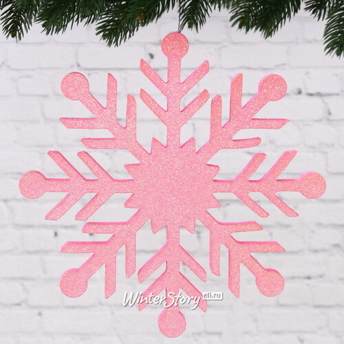 Украшение на потолок Снежинка 50 см розовая, пеноплекс МанузинЪ