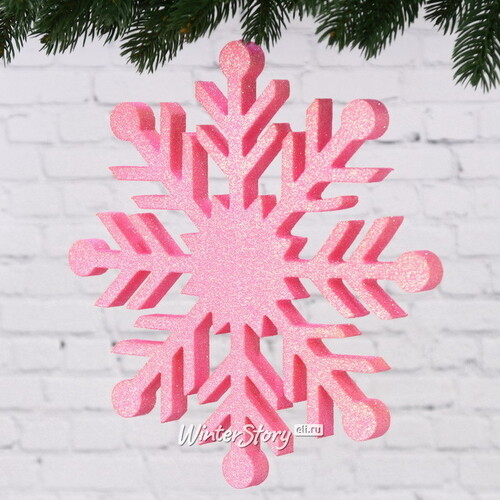 Снежинка Резная 30 см розовая, пеноплекс МанузинЪ