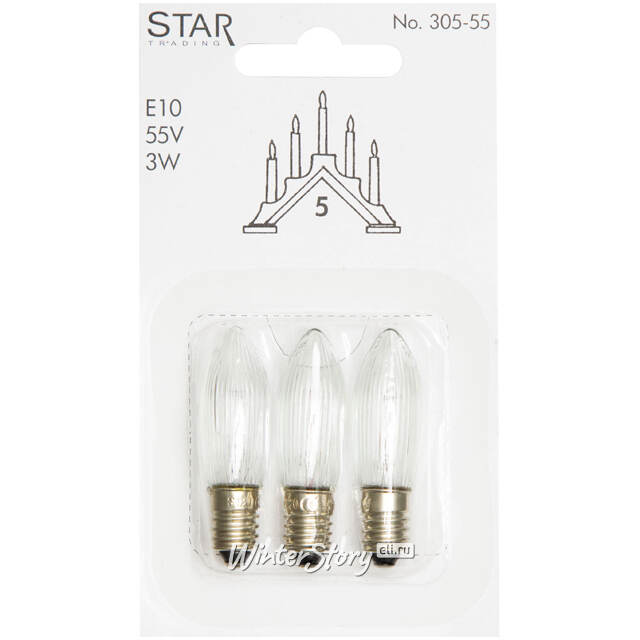 Лампа запасная для светильника-горки Hanna Е10, 3 шт Star Trading