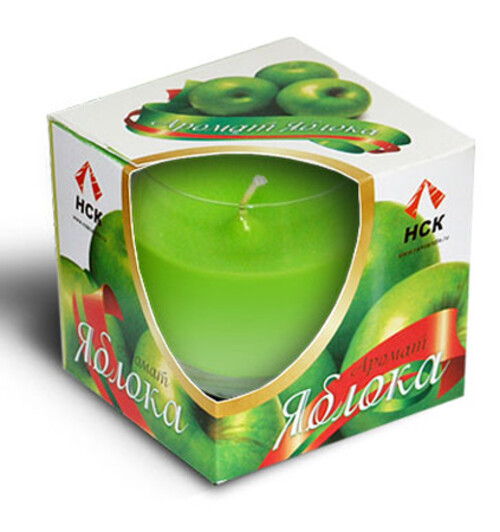 Свеча ароматическая в стакане Яблоко, 7.4*6.8 см Candleslight