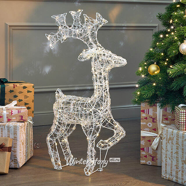 Светодиодный олень Нельсон 78 см, 120 теплых белых LED ламп, IP44 Winter Deco