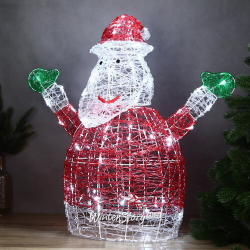 Светодиодный Санта Клаус - Сказочный Оптимист 75 см, 70 холодных белых LED ламп, IP44 Winter Deco