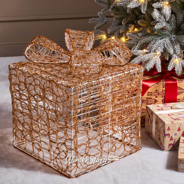 Светящийся подарок Lokka 40 см, 40 теплых белых LED ламп, на батарейках, IP44 Winter Deco