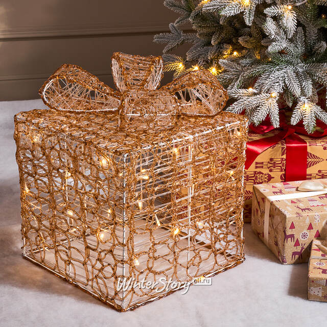 Светящийся подарок Lokka 40 см, 40 теплых белых LED ламп, на батарейках, IP44 Winter Deco