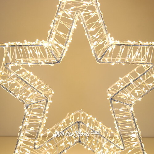 Cветодиодная звезда Эльвия 40 см, 800 теплых белых микро LED ламп, IP44 Winter Deco