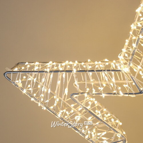 Cветодиодная звезда Эльвия 40 см, 800 теплых белых микро LED ламп, IP44 Winter Deco