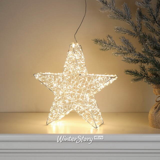 Cветодиодная звезда Торквато 30*8 см, 600 теплых белых микро LED ламп, IP44 Winter Deco