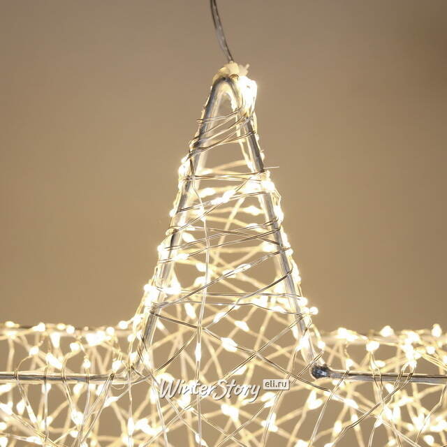 Cветодиодная звезда Торквато 30*8 см, 600 теплых белых микро LED ламп, IP44 Winter Deco