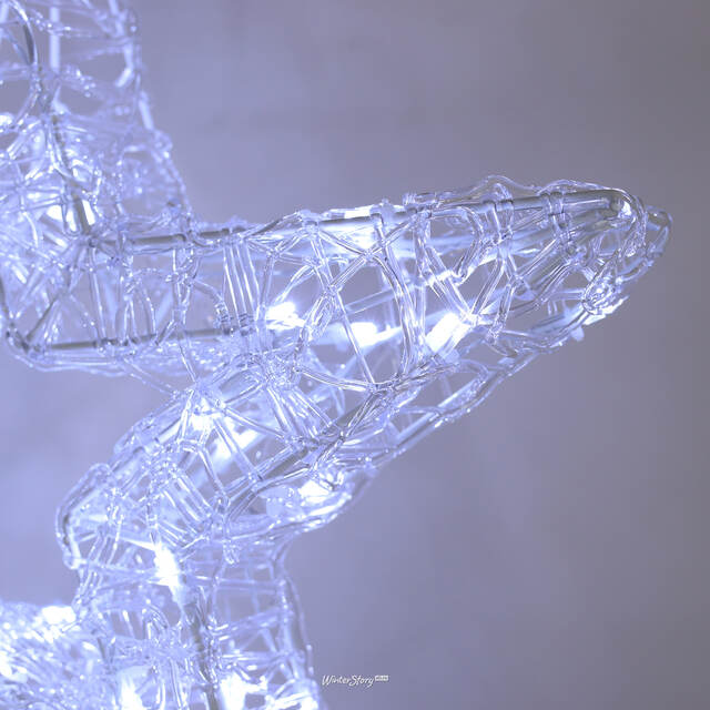 Cветодиодная звезда Селестия 50*7 см, 40 холодных белых LED ламп, на батарейках, IP44 Winter Deco