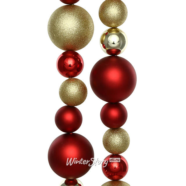 Бусы на елку Wellington - Golden Rosso 6-10 см, 220 см, пластиковые Winter Deco