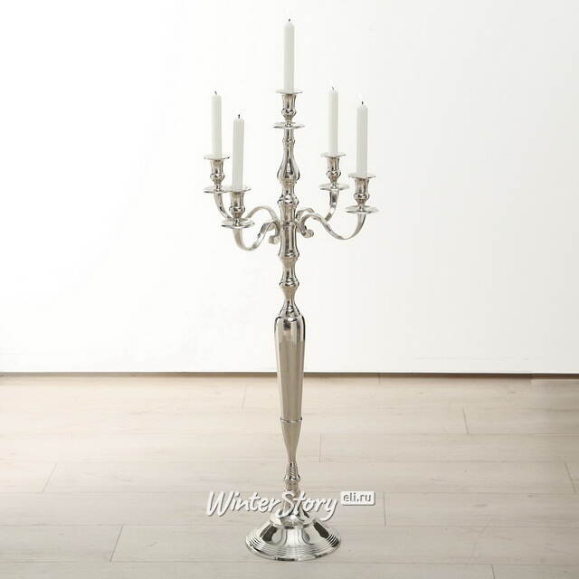 Подсвечник-канделябр на 5 свечей Victoria 105 см серебряный Boltze