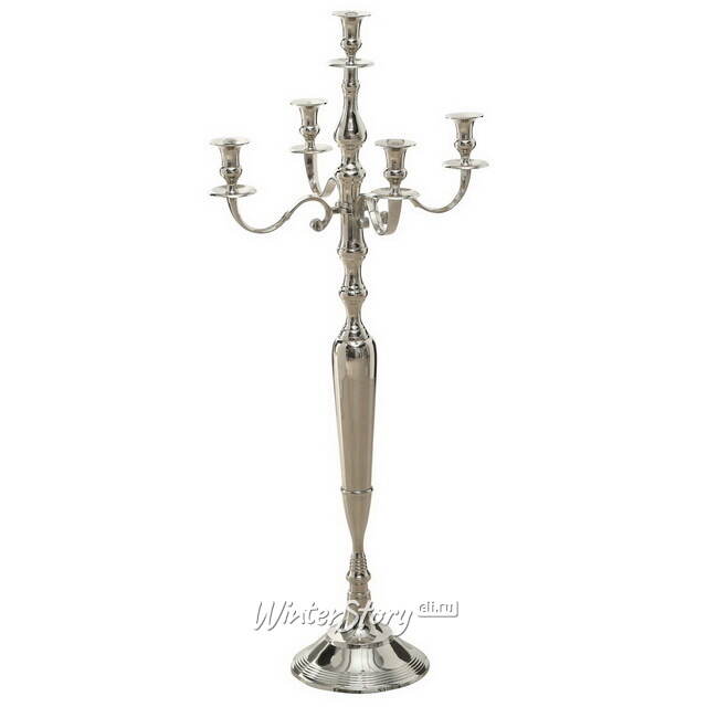 Подсвечник-канделябр на 5 свечей Victoria 105 см серебряный Boltze