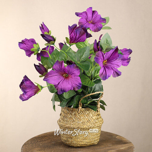 Искусственный цветок в горшке Petunia 35*20 см пурпурная Koopman