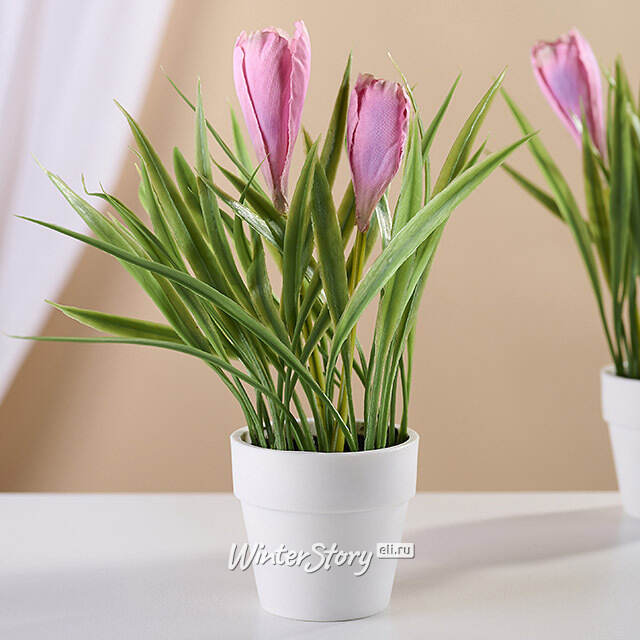 Искусственный цветок в горшке Стейнс: Крокус 21 см Koopman