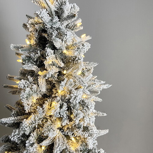 Искусственная елка с гирляндой Aspen заснеженная 122 см в кашпо, 140 теплых белых LED ламп, ЛИТАЯ + ПВХ A Perfect Christmas