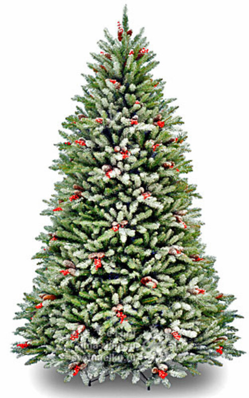 Искусственная елка Снежная Сказка с шишками и ягодами 198 см, ПВХ National Tree Company