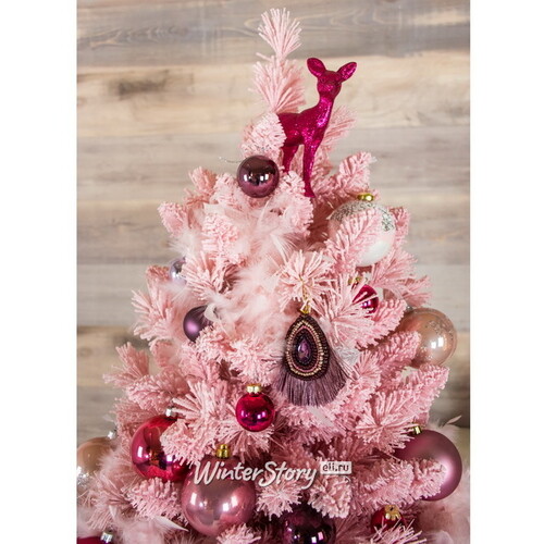 Искусственная розовая елка Teddy Pink заснеженная 210 см, ЛЕСКА + ПВХ A Perfect Christmas