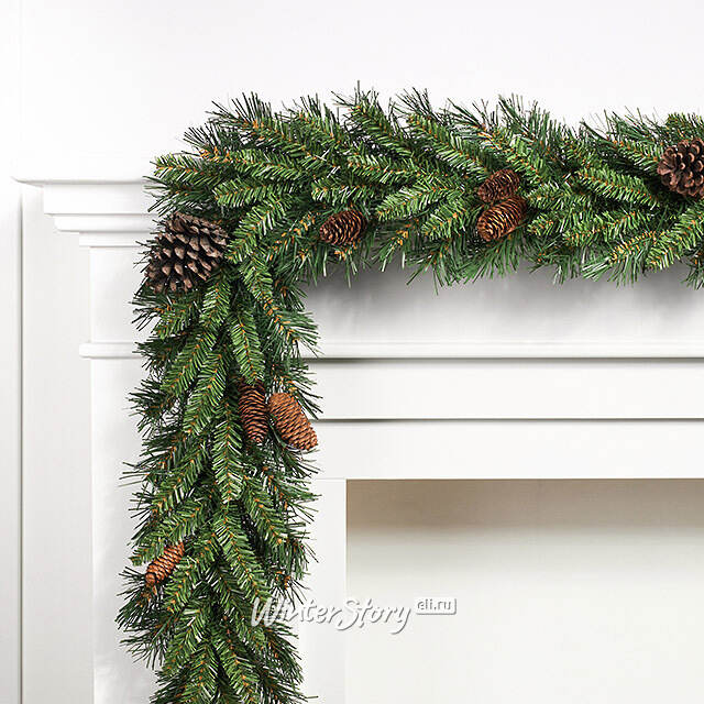 Хвойная гирлянда Еловая с шишками 274*25 см, ПВХ National Tree Company (Нейшнл Три Компани)