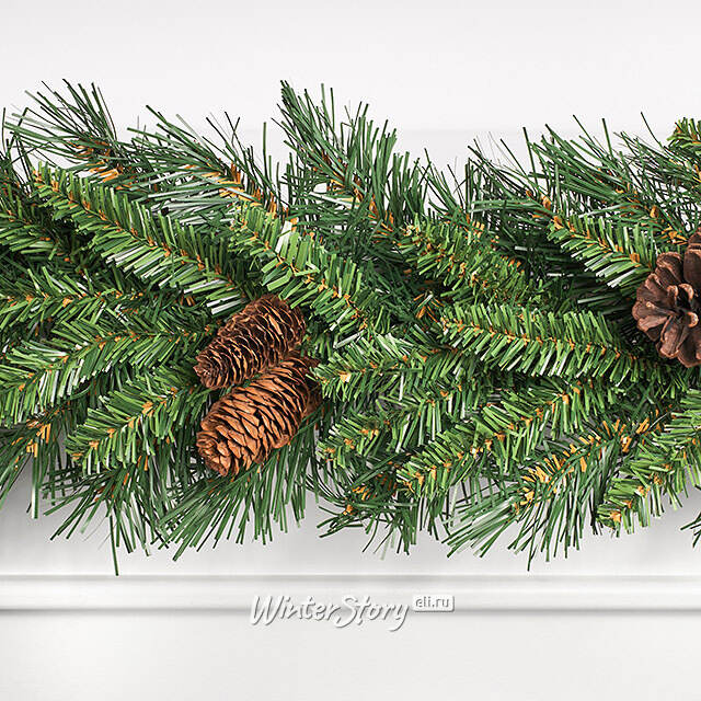 Хвойная гирлянда Еловая с шишками 274*25 см, ПВХ National Tree Company (Нейшнл Три Компани)