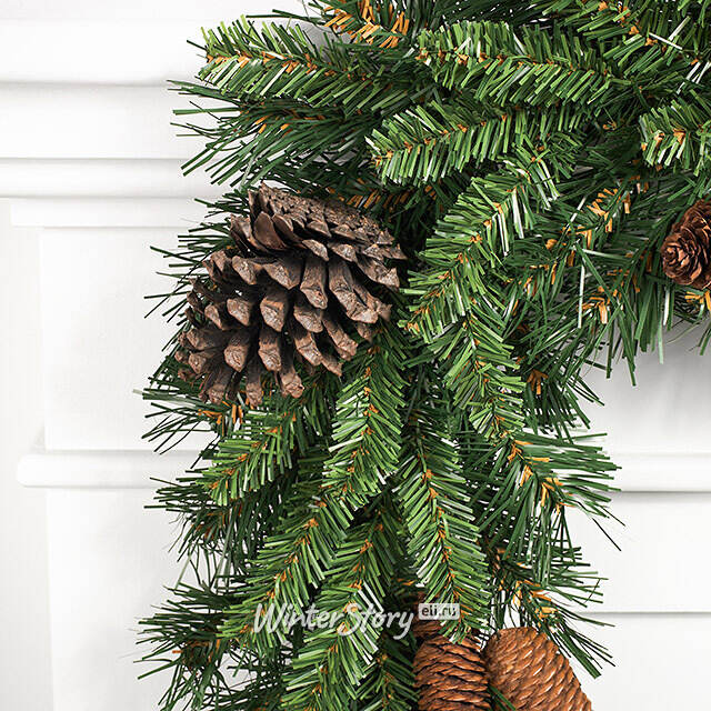 Хвойная гирлянда Еловая с шишками 274*25 см, ПВХ National Tree Company (Нейшнл Три Компани)