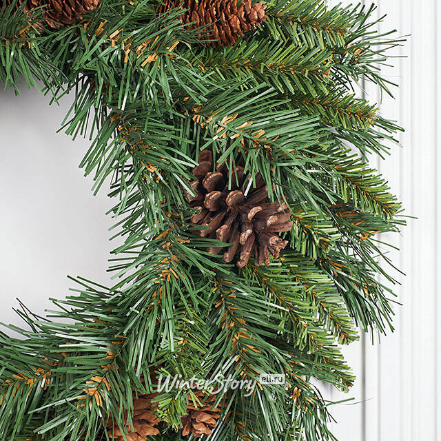 Венок Еловый с шишками 46 см, ПВХ National Tree Company (Нейшнл Три Компани)