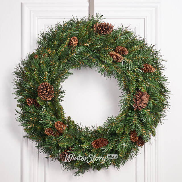 Венок Еловый с шишками 76 см, ПВХ National Tree Company