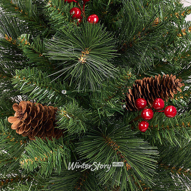 Настольная елка с лампочками Эвридей в мешочке 45 см, 15 теплых белых ламп на батарейках, ЛЕСКА + ПВХ National Tree Company