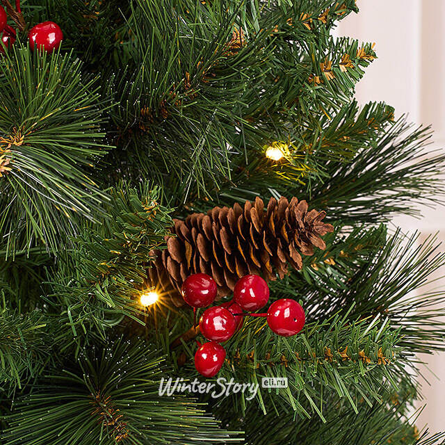 Настольная елка с лампочками Эвридей в мешочке 45 см, 15 теплых белых ламп на батарейках, ЛЕСКА + ПВХ National Tree Company