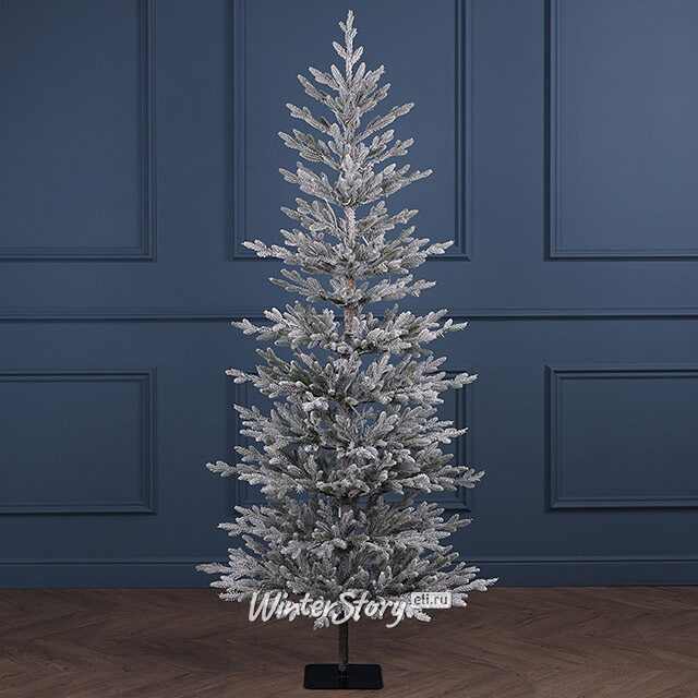 Искусственная елка с гирляндой Jersey заснеженная 180 см, 200 теплых белых LED ламп, ЛИТАЯ 100% A Perfect Christmas