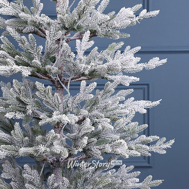 Искусственная елка с гирляндой Jersey заснеженная 180 см, 200 теплых белых LED ламп, ЛИТАЯ 100% A Perfect Christmas