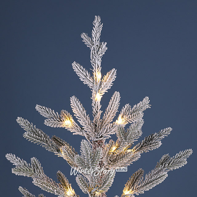 Искусственная елка с гирляндой Jersey заснеженная 180 см, 200 теплых белых LED ламп, ЛИТАЯ 100% A Perfect Christmas