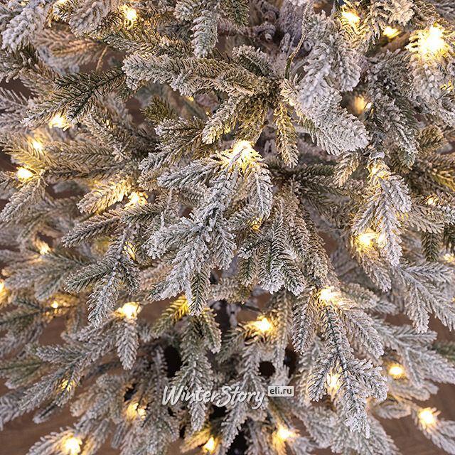 Искусственная елка с гирляндой Jersey заснеженная 180 см, 200 теплых белых LED ламп, ЛИТАЯ 100% A Perfect Christmas