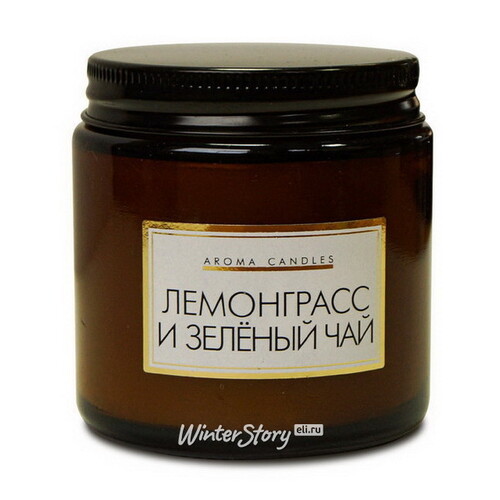 Декоративная ароматическая свеча Miradorre: Лемонграсс + Зеленый Чай 7 см, 9 часов горения Омский Свечной