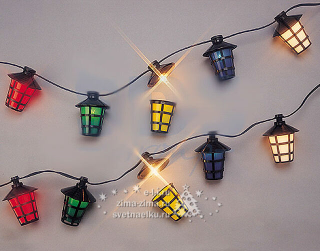 Гирлянда Белт Лайт Фонарики, 20 м, разноцветные лампы, IP 54 Neon-Night