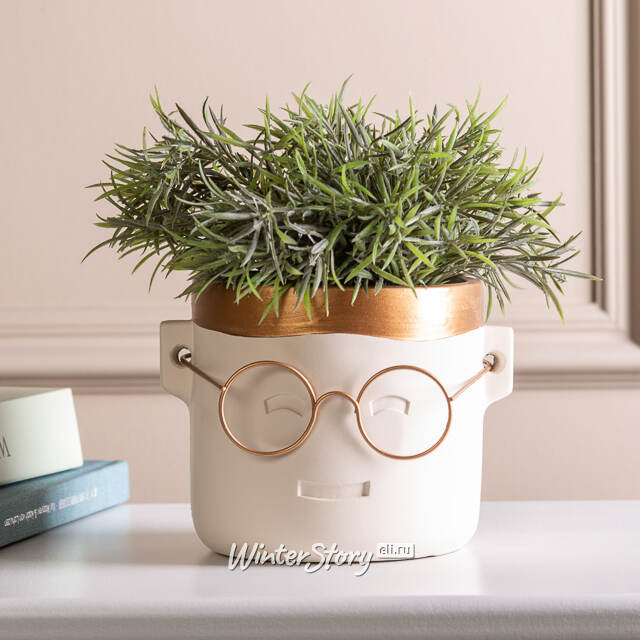 Декоративное кашпо Счастливый Гарри 13*12 см золотое Ideas4Seasons (Идеас Фор Сезонс)