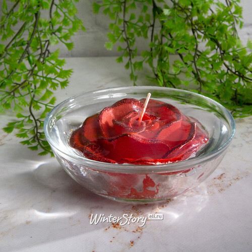 Плавающая свеча Красная Роза 11 см Омский Свечной