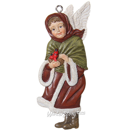Елочная игрушка Ангел с птицами, 10 см, подвеска ShiShi